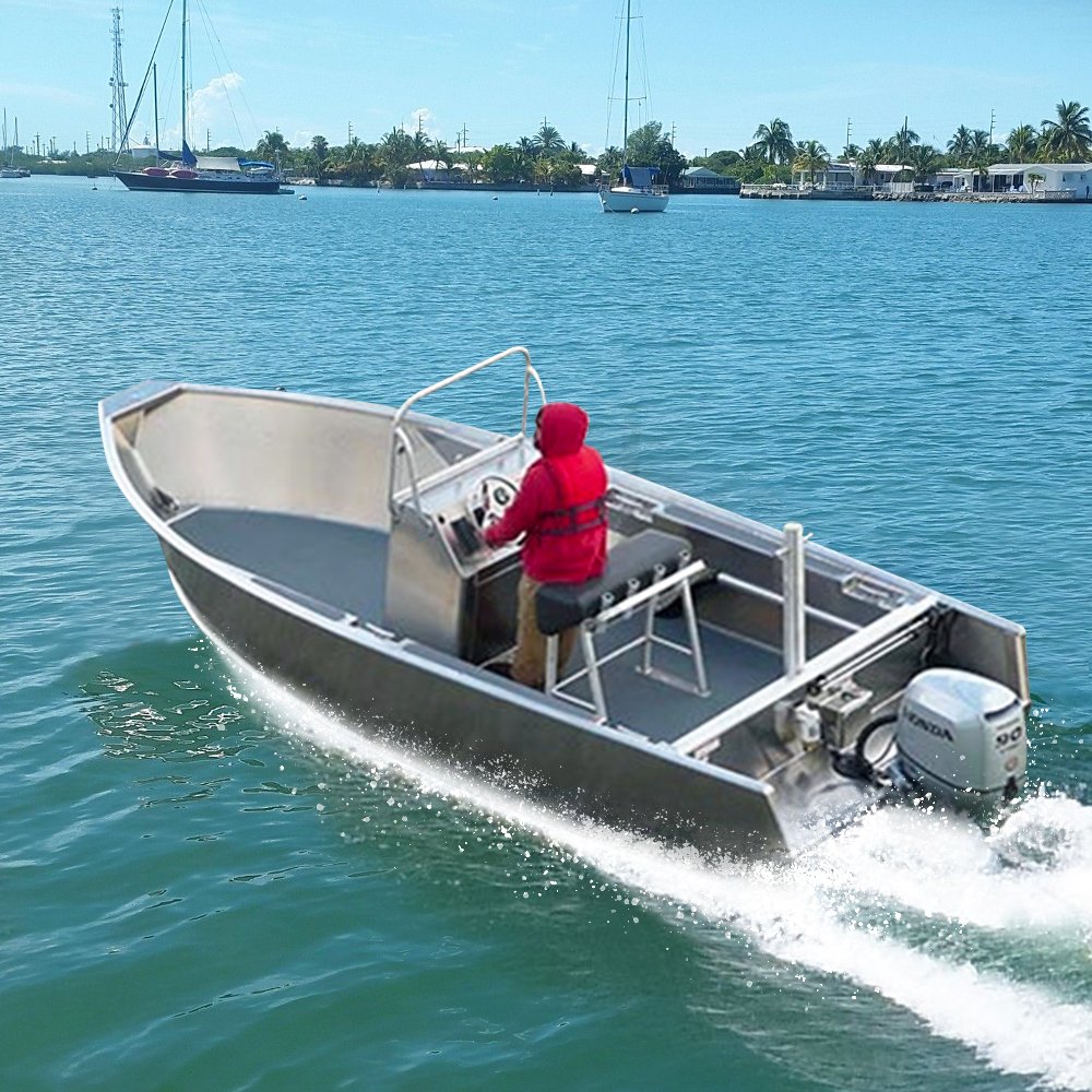 KinOcean Center Console Fishing Boat Aluminum Vee Hull Use Electric Engine